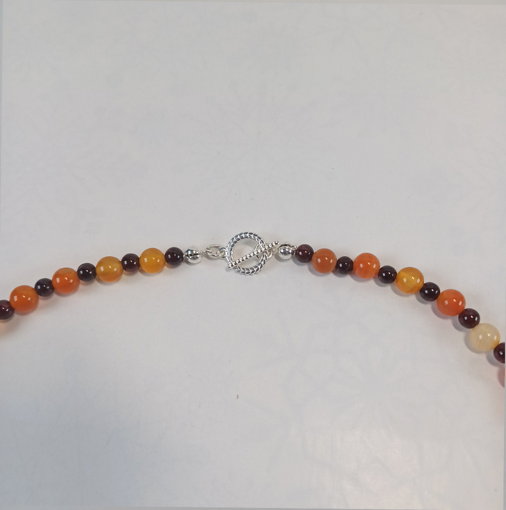 Collier #4 mit Carneol und Wassermelonenjade – Bild 2