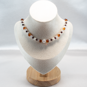 #13 Collier  mit Perlen und Bernstein