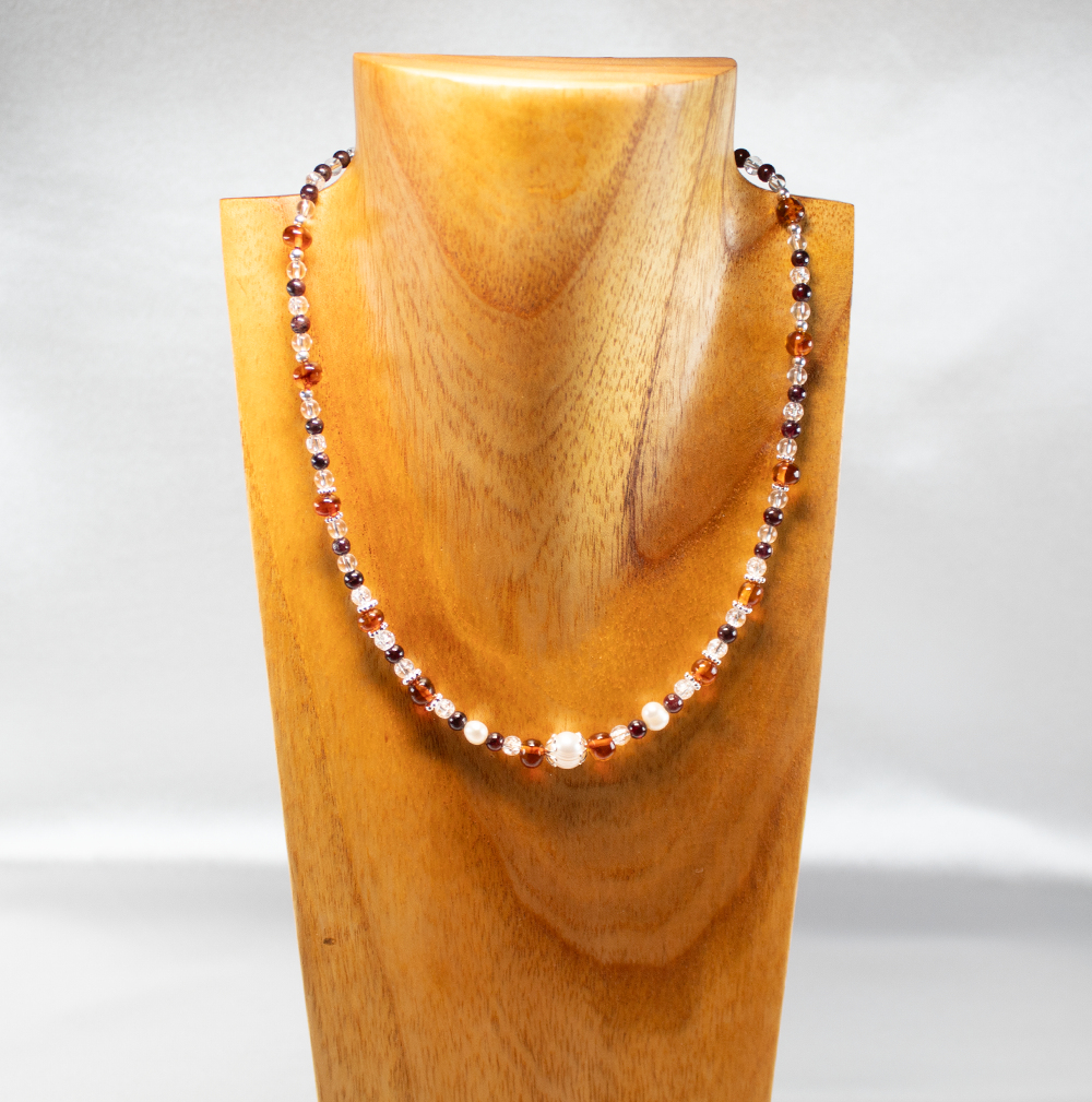 #13 Collier mit Perlen und Bernstein – Bild 4