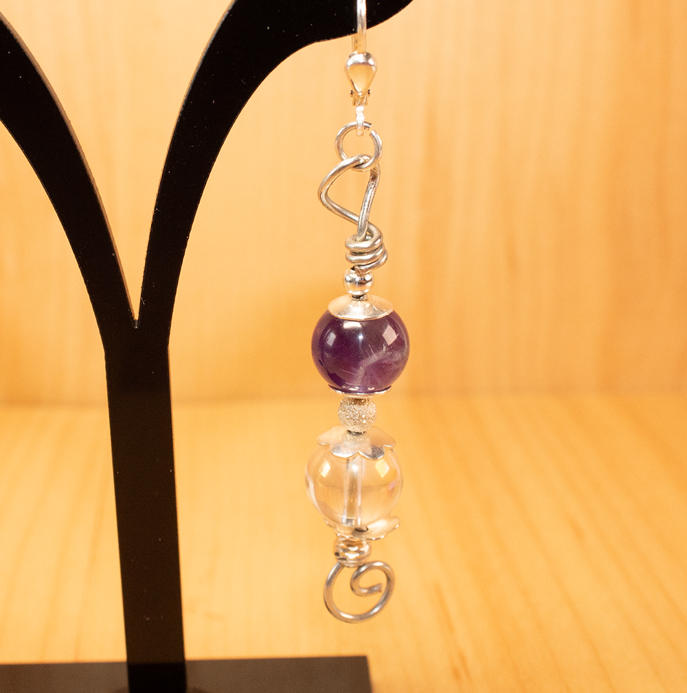 #O1 Ohrring mit Amethyst und Angel Aura – Bild 8