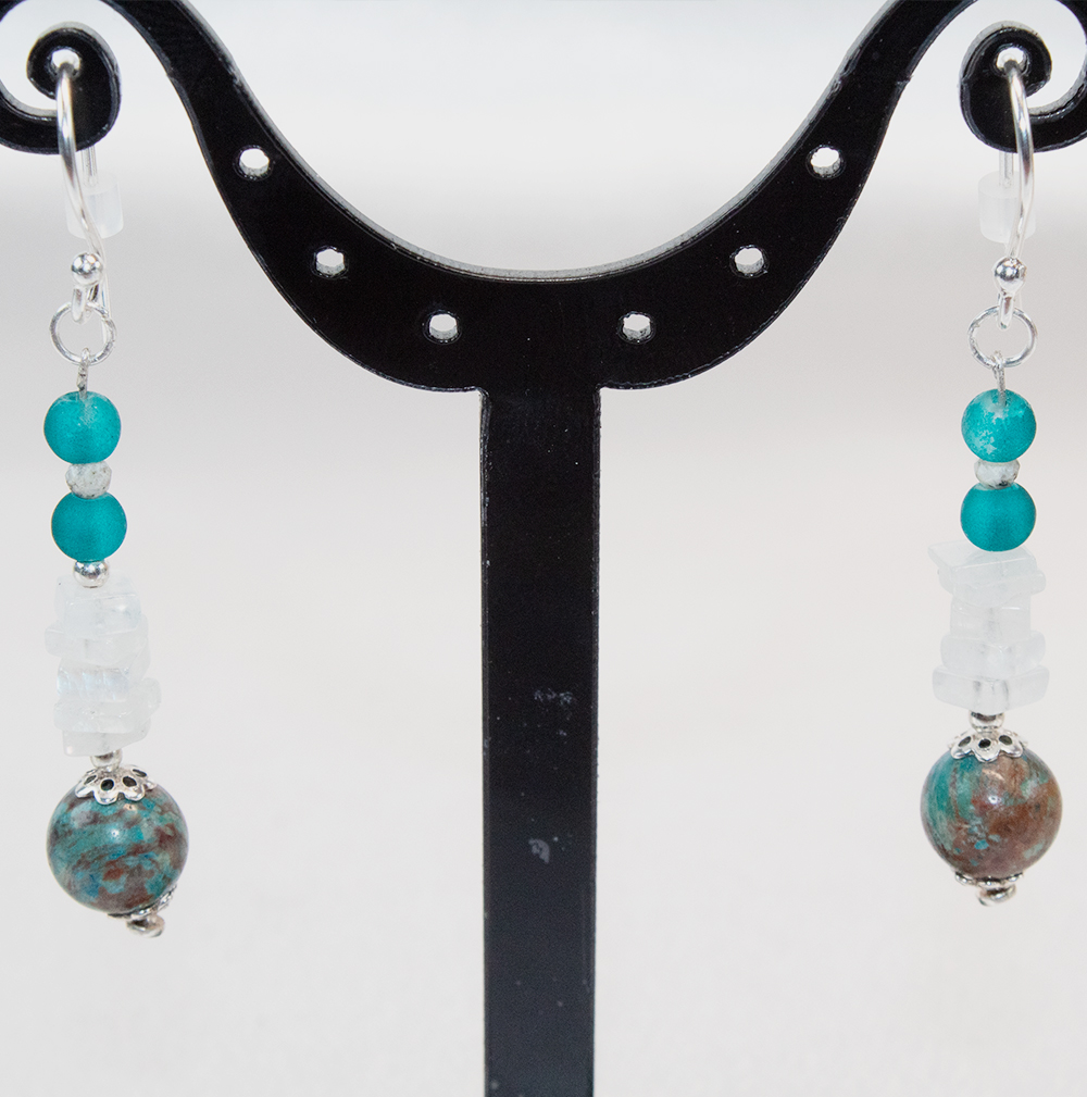 #O2 Ohrringe mit Chrysokoll – Bild 2